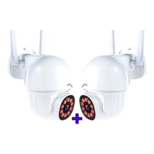 Cámaras Seguridad Vigilancia WiFi Exterior Robotizada 2 PIEZAS.