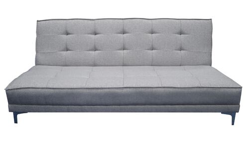 Sofa Cama Zeus Plata 3 posiciones Lino nacinoal El Bazar Store Moderno Abotonado.