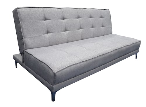 Sofa Cama Zeus Plata 3 posiciones Lino nacinoal El Bazar Store Moderno Abotonado.
