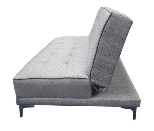 Sofa Cama Zeus Plata 3 posiciones Lino nacinoal El Bazar Store Moderno Abotonado.