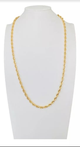 Cadena Torzal En Oro 14k 65 Cm Por 6 Mm 14 Kilates + Obsequio
