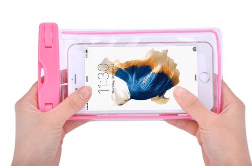 Funda Protectora Contra Agua para celular Universal Rosa