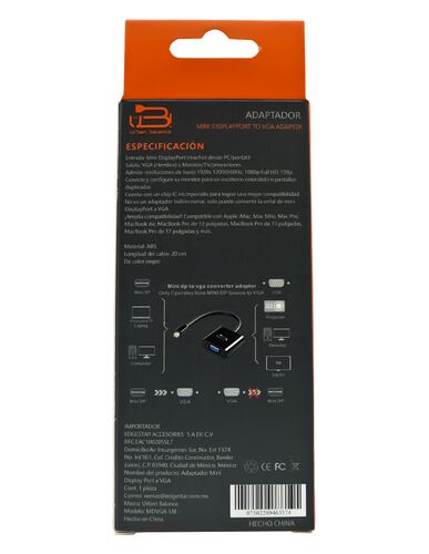 Adaptador mini displayport a VGA