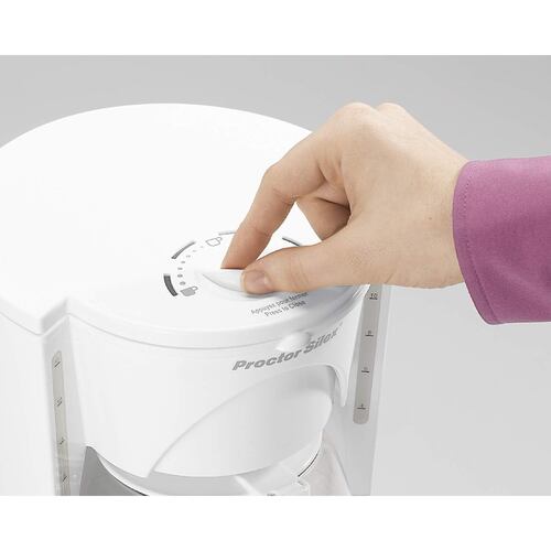 Cafetera Proctor Silex 48521 blanca de goteo 12 tazas.