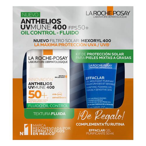 Kit Protector Solar Piel Mixta A Grasa. Textura Fluida