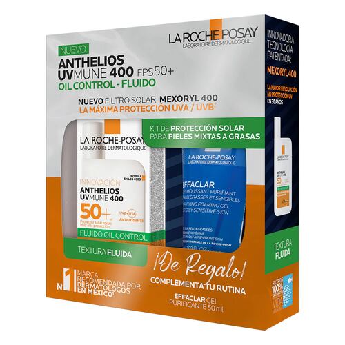 Kit Protector Solar Piel Mixta A Grasa. Textura Fluida