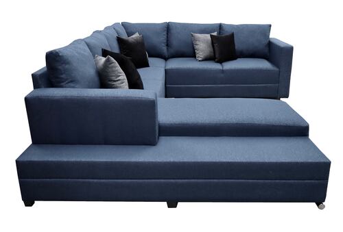 Sala Esquinera en U Corbel Azul Marino, 4 salas en 1, 200x315x255 cm El Bazar Store.