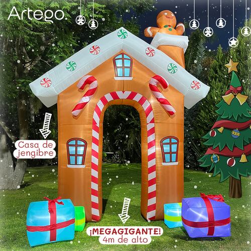Inflable de Navidad casa Jengibre Gingy Gingerbread MEGA GIGANTE 4M.