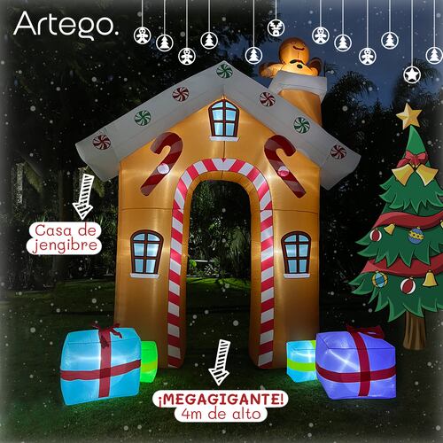 Inflable de Navidad casa Jengibre Gingy Gingerbread MEGA GIGANTE 4M.