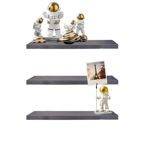 Set 3 Repisas Flotantes Hogare de Melamina Modernas 50 X 15 Color Chocolate