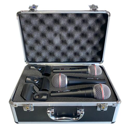 Set De 3 Micrófonos PROSOUND Pdm-30 Dinámicos Con Estuche 
