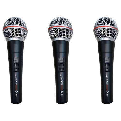 Set De 3 Micrófonos PROSOUND Pdm-30 Dinámicos Con Estuche 