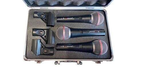 Set De 3 Micrófonos PROSOUND Pdm-30 Dinámicos Con Estuche 
