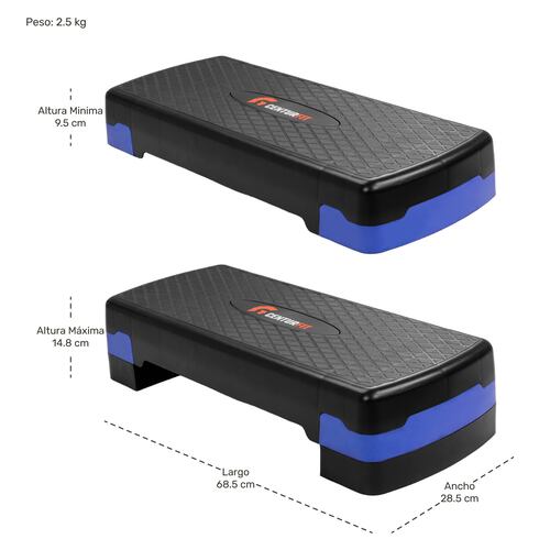 Step Banco Aerobics Fitness Crosfit 9.5 A 15 Cm Ajustable