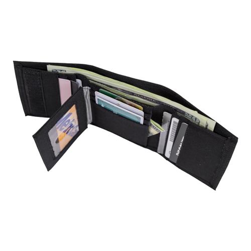 Cartera Timberland Trifold Nylon Negra Billetera.