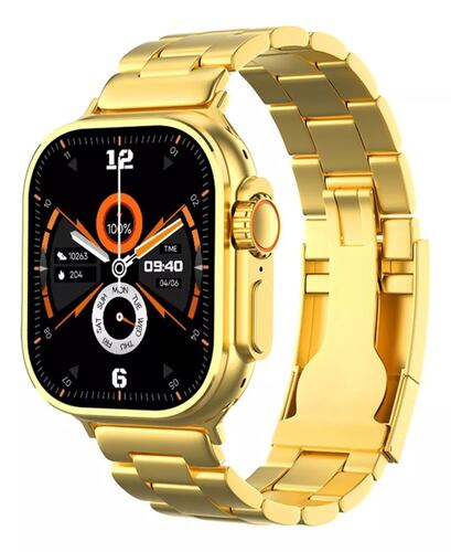 Reloj Smartwatch H9 Ultra Fralugio Metal Dorado De Lujo Nfc
