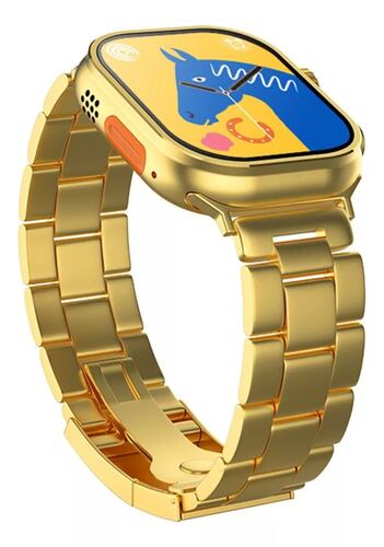 Reloj Smartwatch H9 Ultra Fralugio Metal Dorado De Lujo Nfc