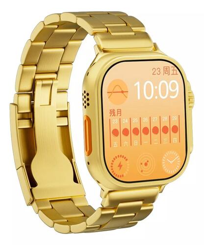 Reloj Smartwatch H9 Ultra Fralugio Metal Dorado De Lujo Nfc