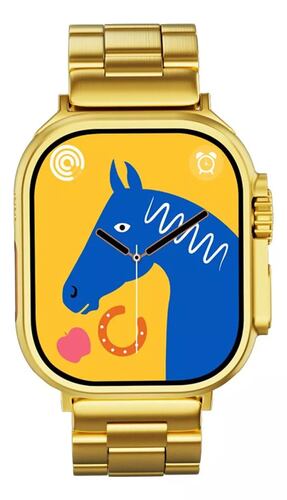 Reloj Smartwatch H9 Ultra Fralugio Metal Dorado De Lujo Nfc