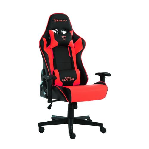 Silla Ocelot Gaming OSRED-07, Negro con Rojo, de Vinipiel, Reclinable, Reposabrazos 2D, hasta 150 Kg.