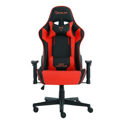 Silla Ocelot Gaming OSRED-07, Negro con Rojo, de Vinipiel, Reclinable, Reposabrazos 2D, hasta 150 Kg.