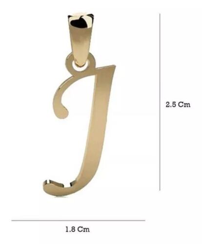 Juego Inicial Letra J + Cadena 50 Cm Oro 14 K + Obsequio