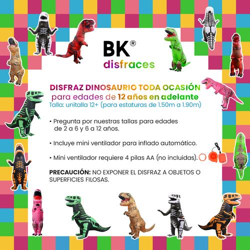 Disfraz inflable de dinosaurio T-rex premium halloween Talla unitalla edades 12 en adelante.