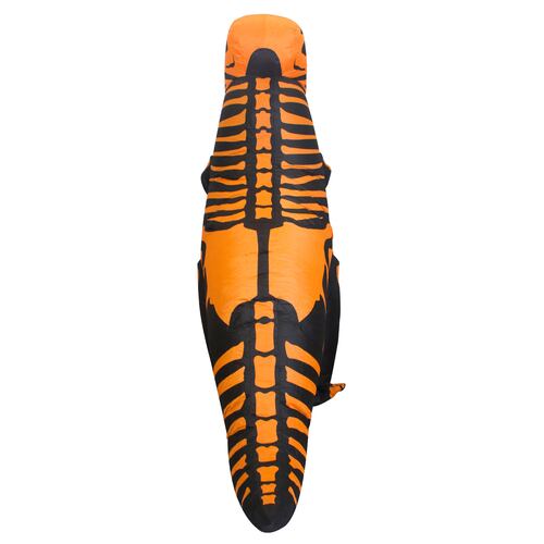 Disfraz inflable de dinosaurio T-rex jurásico premium halloween Toda ocasión Talla unitalla  adulto 12+ Naranja.