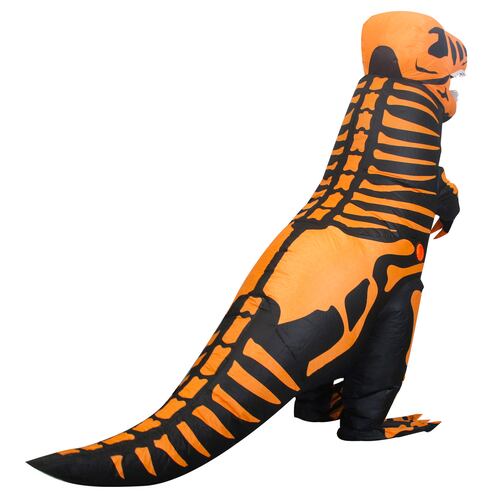 Disfraz inflable de dinosaurio T-rex jurásico premium halloween Toda ocasión Talla unitalla  adulto 12+ Naranja.