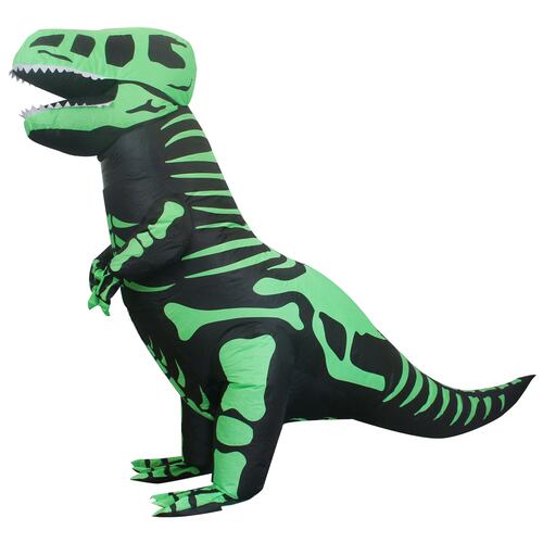 Disfraz inflable de dinosaurio T-rex jurásico premium halloween Toda ocasión Talla unitalla  adulto 12+ Verde.