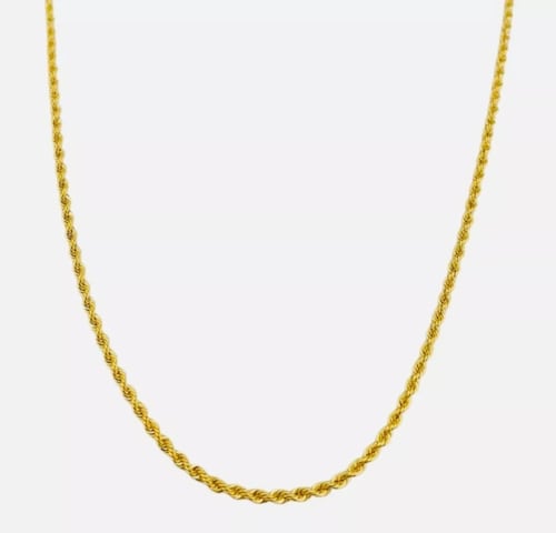 Cadena Estilo Torzal De 2 Mm Con 45 Cm Oro De 14 Kilates