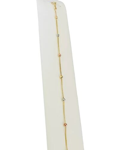 Pulsera De Bolitas Oro De 10 Kilates + Obsequio