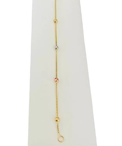 Pulsera De Bolitas Oro De 10 Kilates + Obsequio