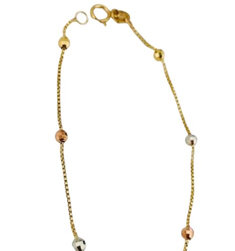 Pulsera De Bolitas Oro De 10 Kilates + Obsequio