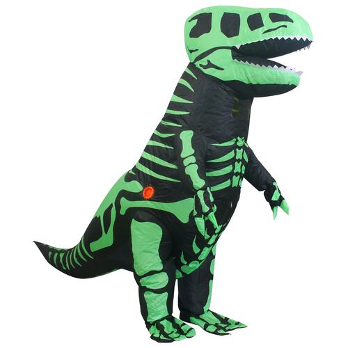 Disfraz inflable de dinosaurio T-rex premium halloween Talla unitalla edades 12 en adelante.