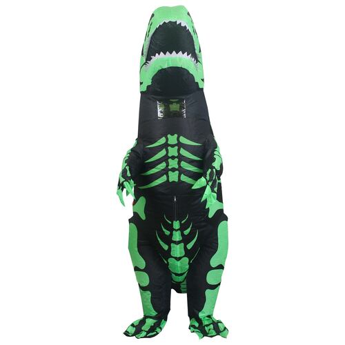 Disfraz inflable de dinosaurio T-rex premium halloween Talla unitalla edades 12 en adelante.