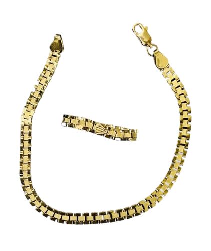 Juego Anillo + Pulsera  Baby Rolex 4 Mm Oro 10 Kilates + Obsequio