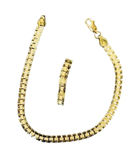 Juego De Pulsera + Aretes Baby Rolex 14k + Obsequio