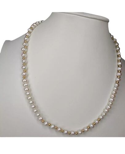 Juego De Collar, Pulsera Y Aretes Perlas Oro 14K + Regalo
