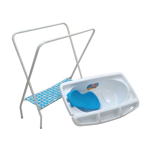 Bañera para Bebe Prinsel Perla con Base Azul.