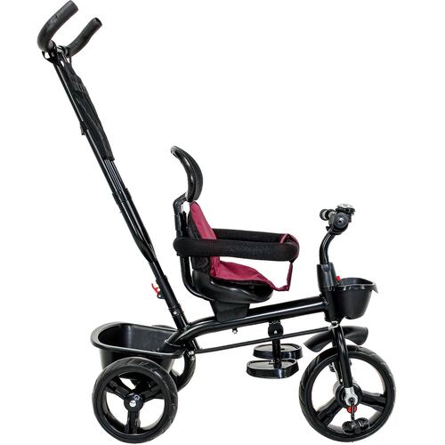 Triciclo Bicicleta Carriola Paseo Bebes 2-6 Años Asiento 360 grados Color Vino
