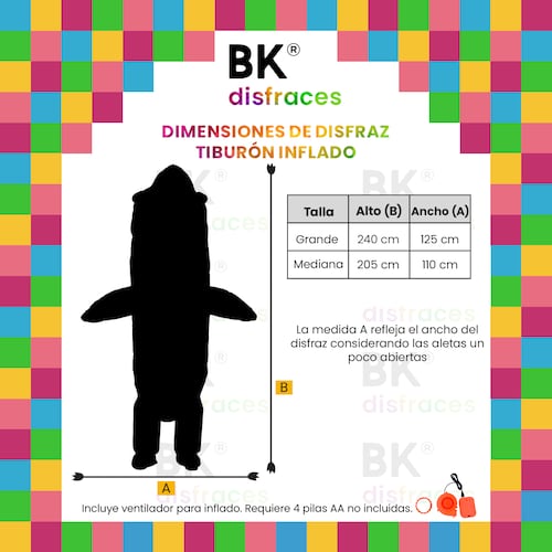 Disfraz Inflable De Halloween Shark Tiburón Premium Toda Ocasión - 2 Tallas Disponibles.