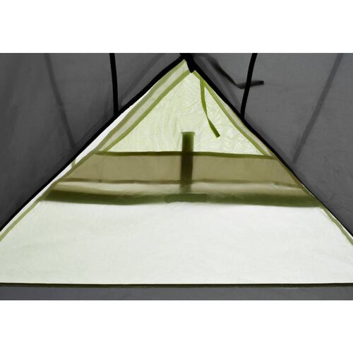 Tienda Casa de Campaña Acampar PAMIR 4, para 4 personas, gris/verde.