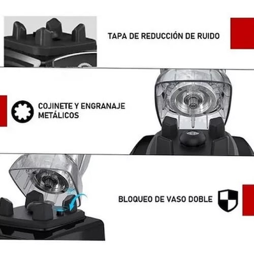 Licuadora Para Cocina Lagom Vaso Irrompible De 2l Bpa Tapa Antiderrame 1350w Negro .