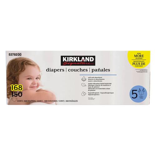 Pañales Kirkland Signature Etapa 5 168pz