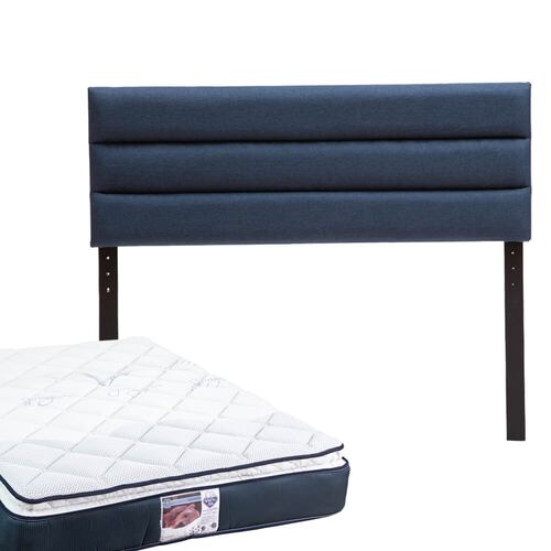 Colchón Individual Spring Air Monaco con Cabecera Dicasa Logan Lino Azul