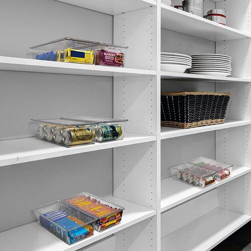 8 Organizadores para almacenamiento de alimentos para refrigerador con tapa, libres de BPA ideales para refrigerador, alacena, despensas, armarios y encimeras..