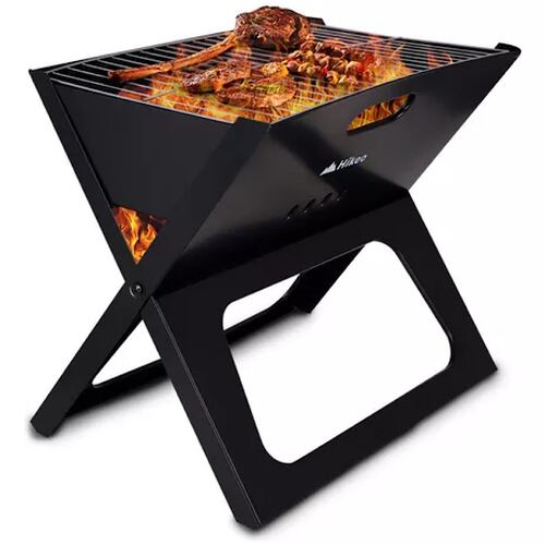 Asador De Carbon Parrilla Portatil Plegable Para Carne Asada.