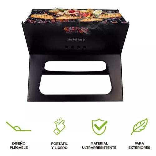 Asador De Carbon Parrilla Portatil Plegable Para Carne Asada.