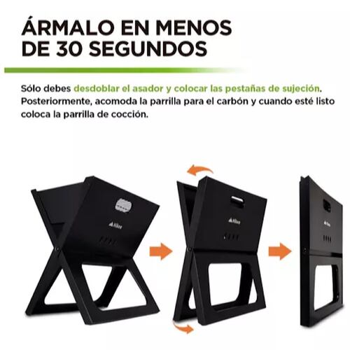 Asador De Carbon Parrilla Portatil Plegable Para Carne Asada.